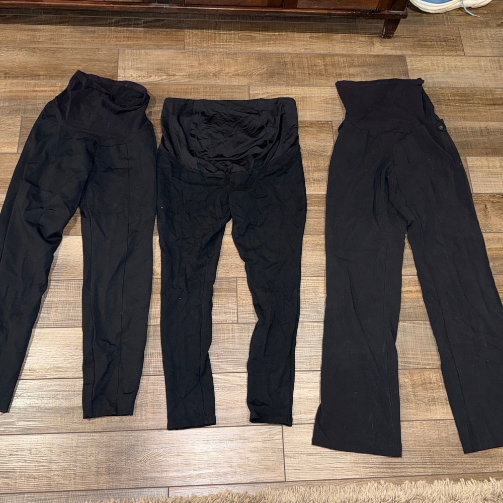 Lot of 3 Motherhood Maternity & Isabel Maternity Pants Black Size M Bundle